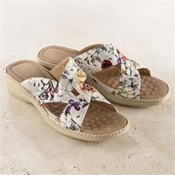 Mules croisées fleuries - taille 38